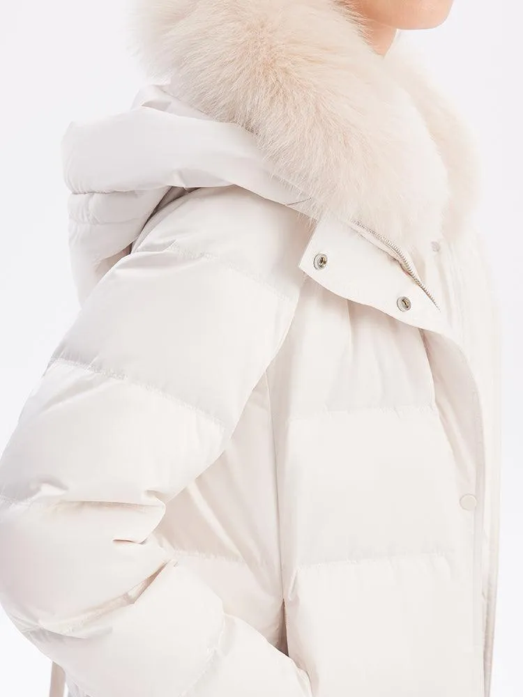 Fox Fur Silm-Fit Goose Down Coat