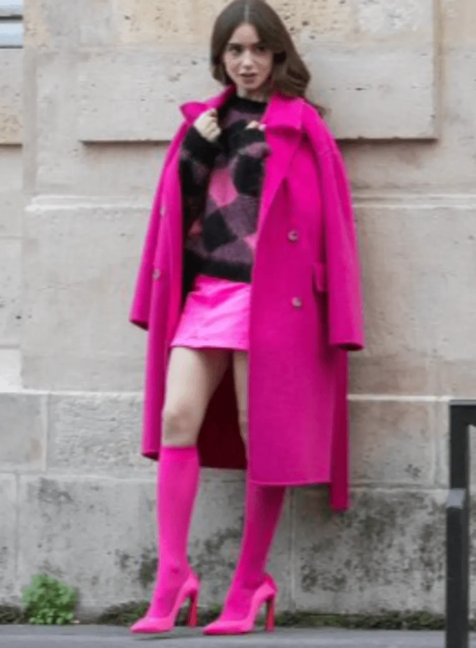 FUCHSIA WOOLEN TRENCH COAT