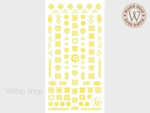 Gold Pattern Adhesive Nail Art Sticker - 1 pc (LY-1004)