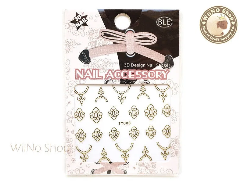 Gold Pattern Nail Sticker Nail Art - 1 pc (TY008G)