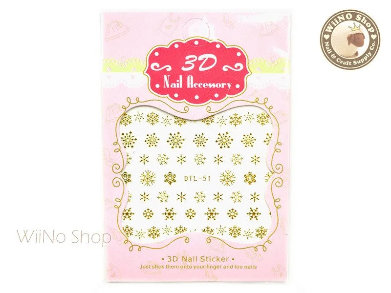 Gold Snowflake Nail Art Sticker - 1 pc (DTL-51G)