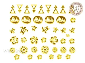 Gold Summer Hawaii Adhesive Nail Art Sticker - 1 pc (J39)