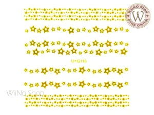 Gold Twinkling Star Adhesive Nail Art Sticker - 1 pc (U G116)