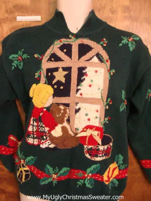 Green Cozy Scene Ugliest Bad Christmas Sweaters Pullover