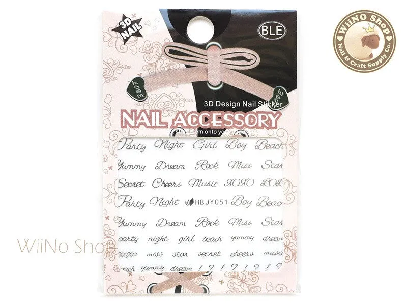 HBJY051 Silver Party Night Nail Sticker Nail Art - 1 pc