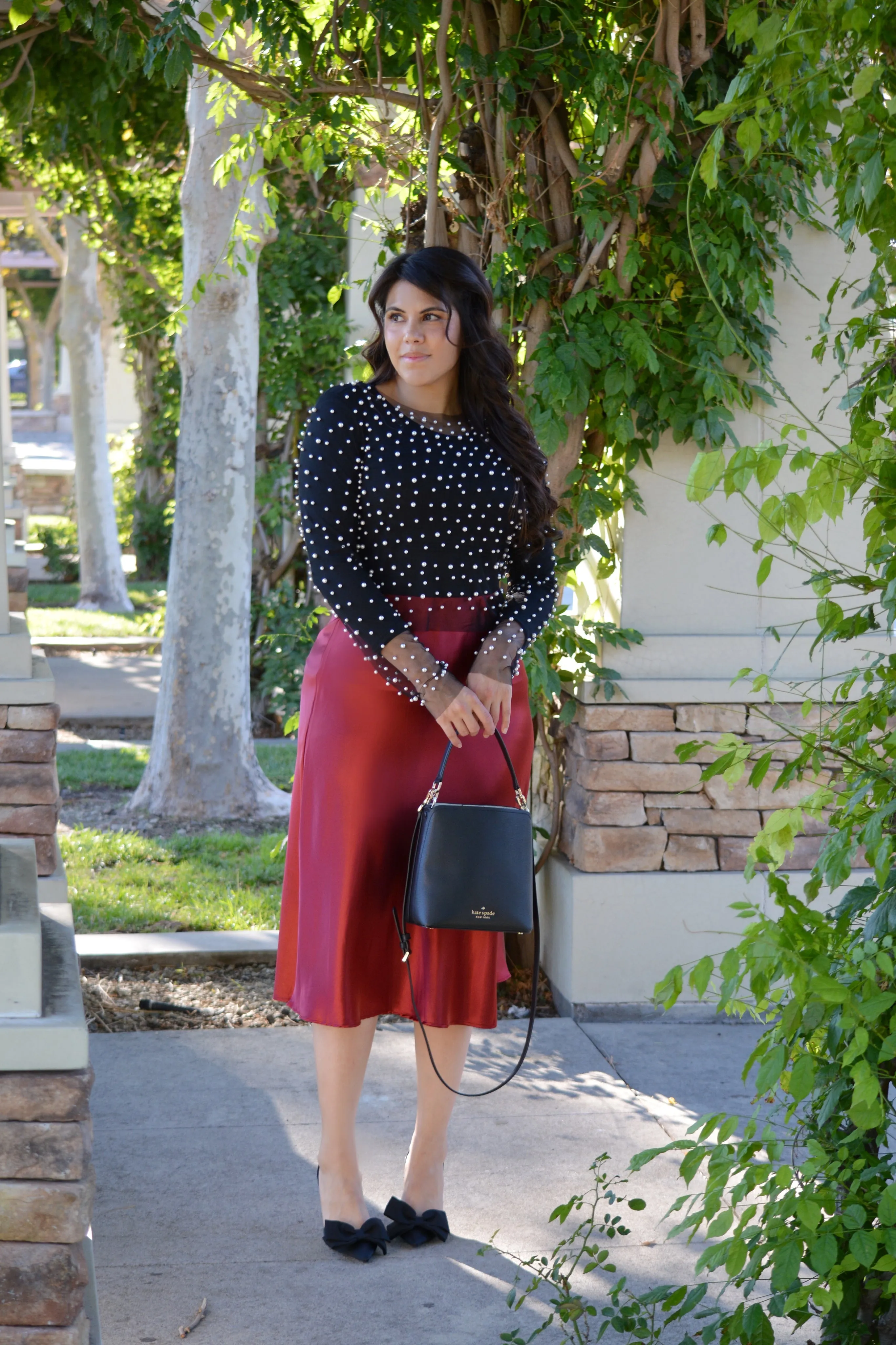 Henley Deep Red Satin Skirt