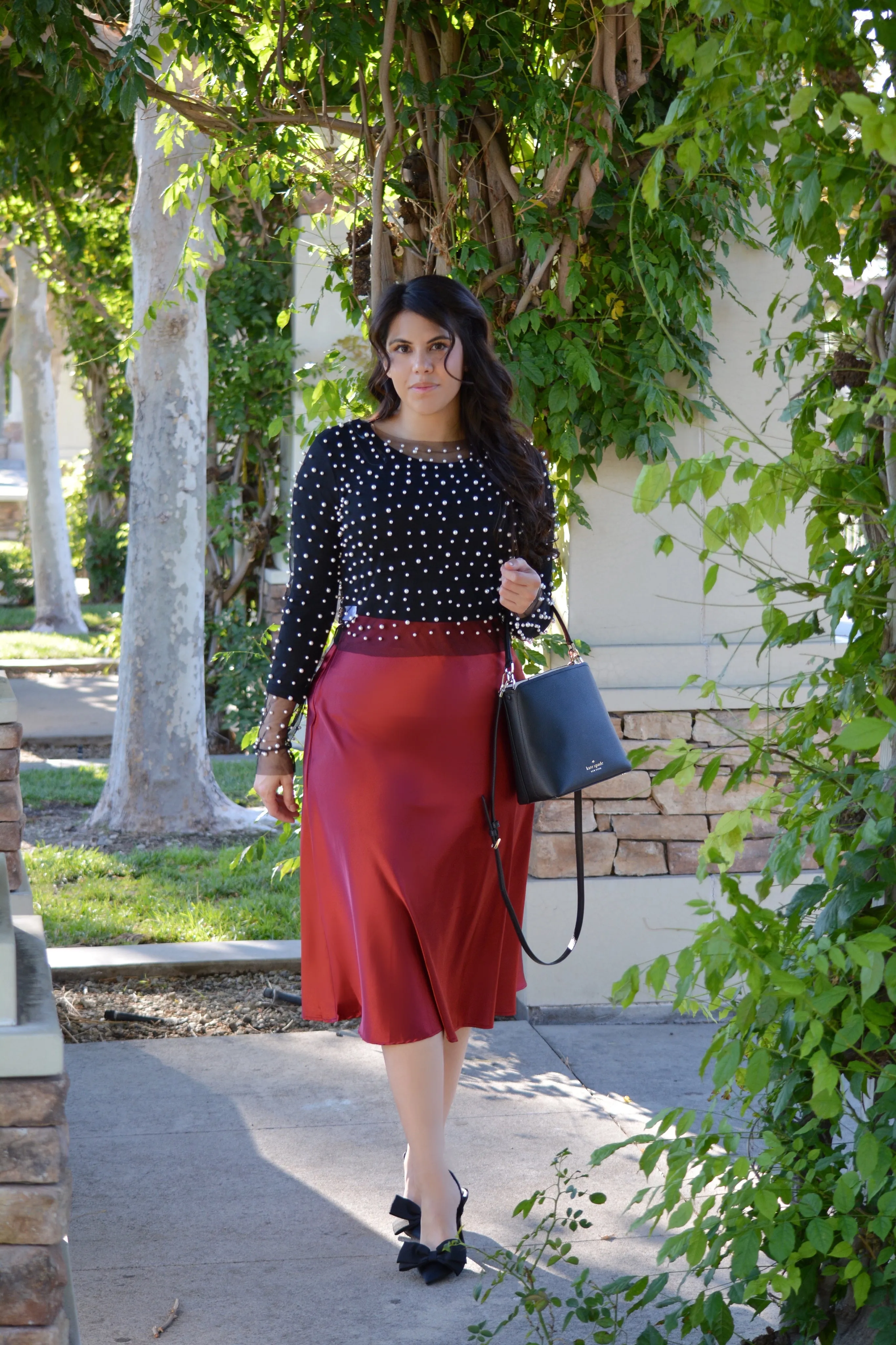 Henley Deep Red Satin Skirt