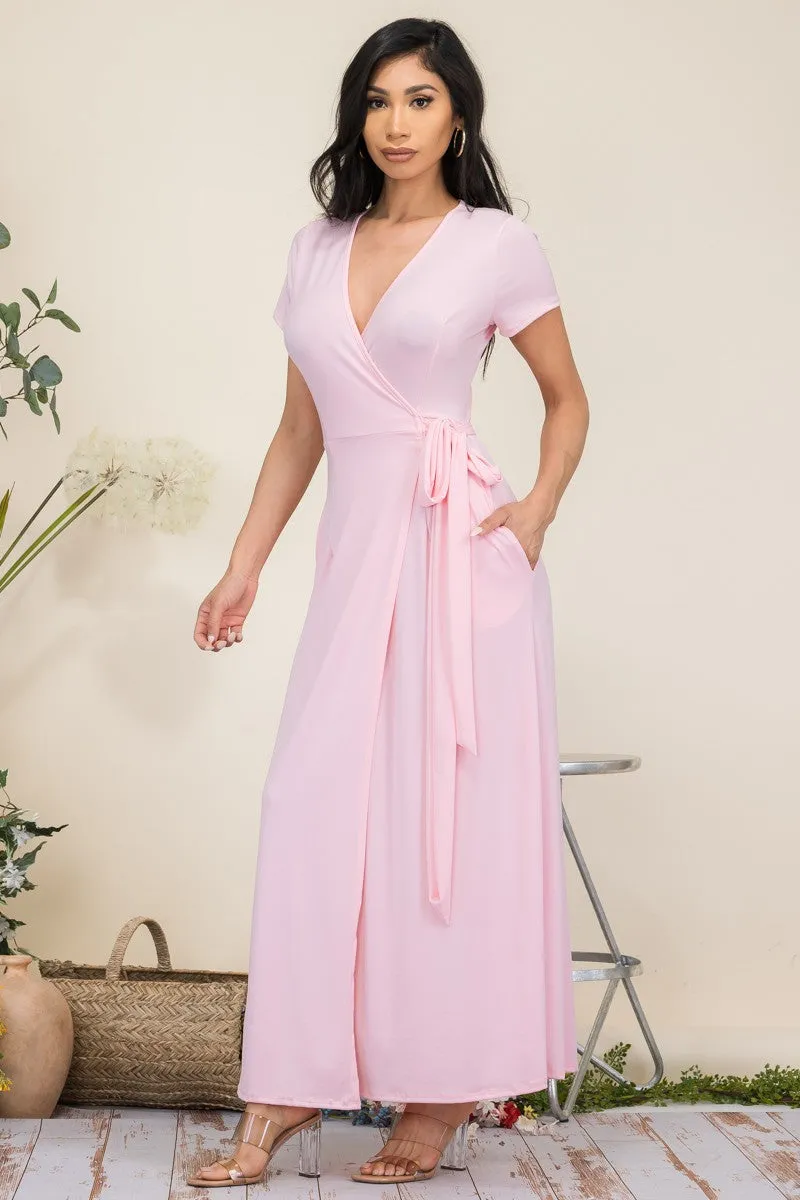 HH548R-SL - SHORT SLEEVE MAXI DRESS