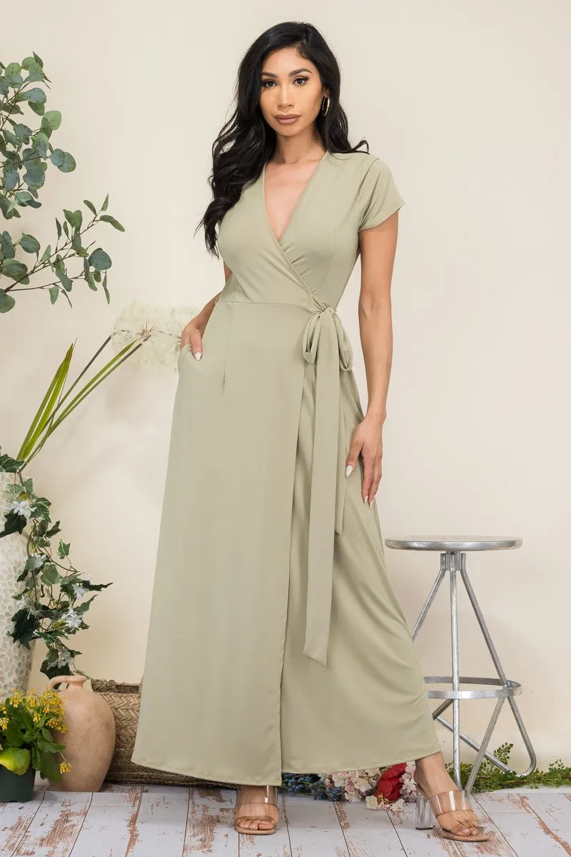 HH548R-SL - SHORT SLEEVE MAXI DRESS