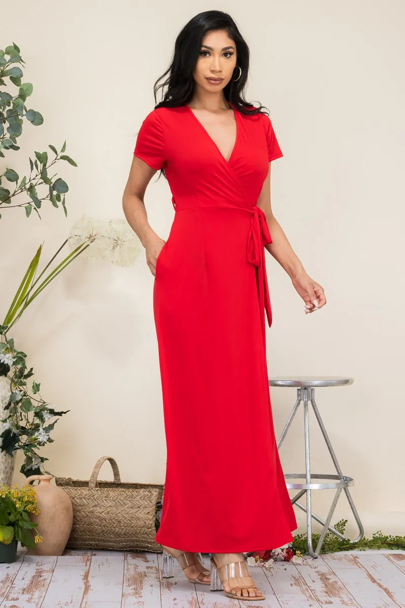 HH548R-SL - SHORT SLEEVE MAXI DRESS