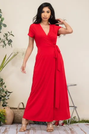 HH548R-SL - SHORT SLEEVE MAXI DRESS