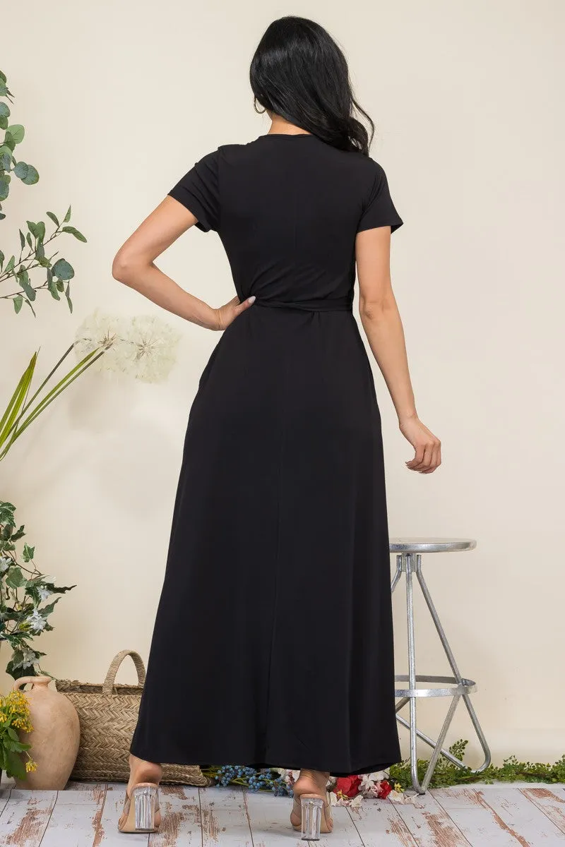 HH548R-SL - SHORT SLEEVE MAXI DRESS