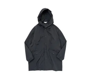 Hooded Nylon Coat | Black/Navy