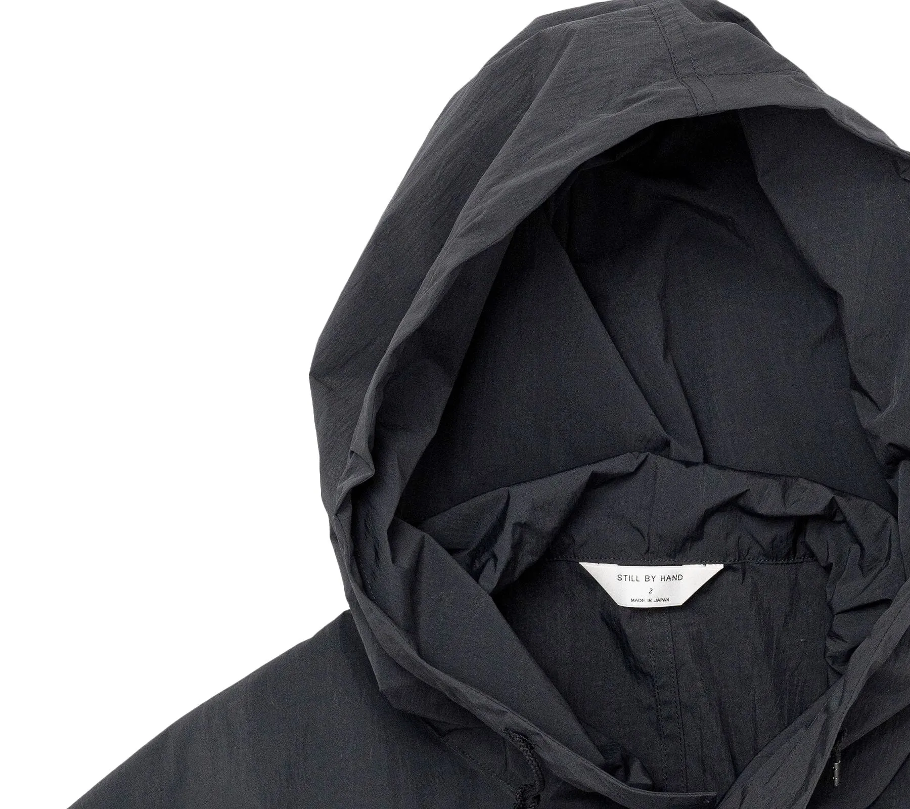 Hooded Nylon Coat | Black/Navy