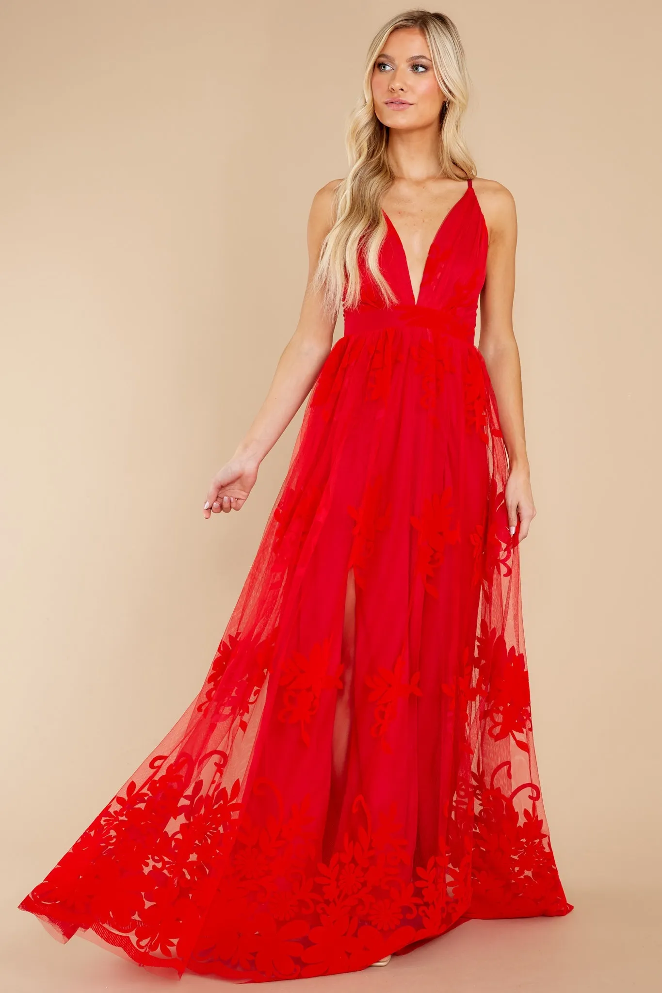 In Any Event Red Maxi Dress