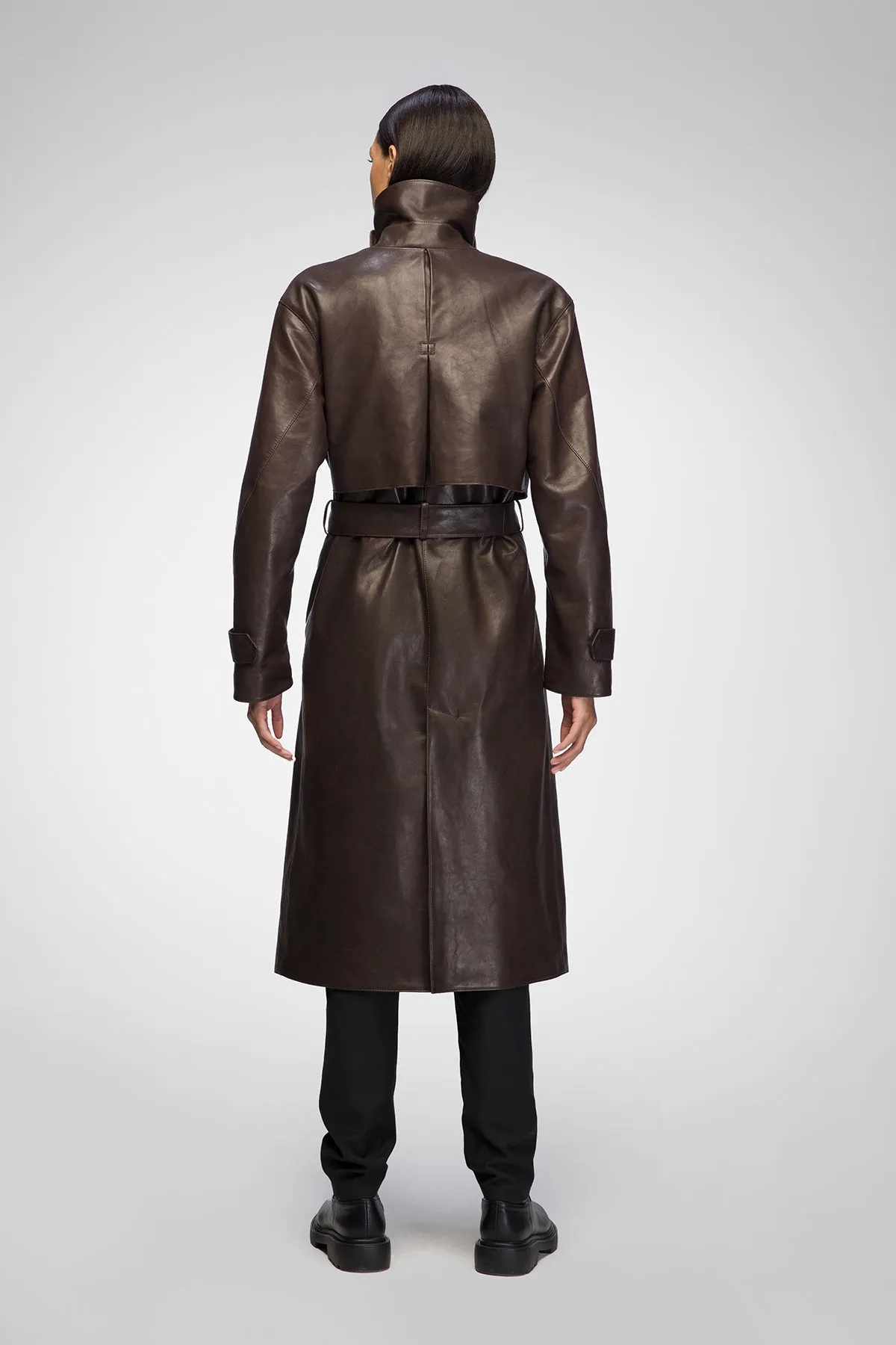 Isabelle - Brown Leather Coat