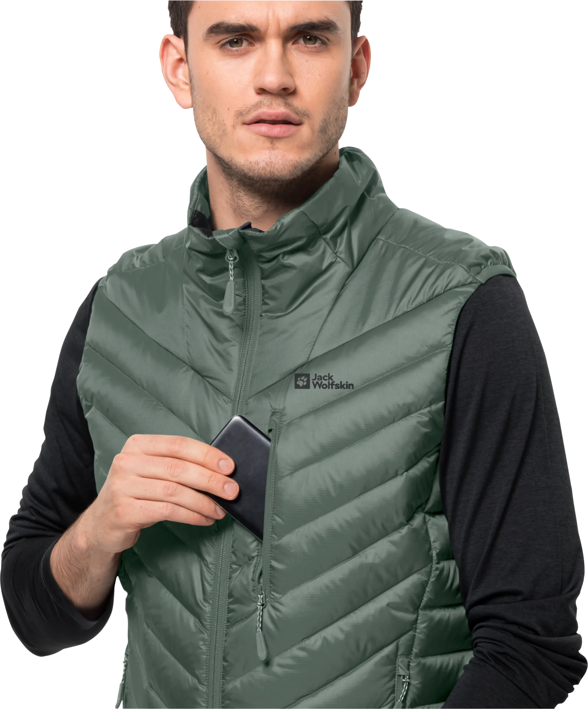 Jack Wolfskin Men&#x27;s Passamani Down Vest Hedge Green | Buy Jack Wolfskin Men&#x27;s Passamani Down Vest Hedge Green here | Outnorth