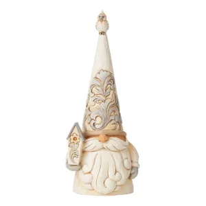 Jim Shore Gnome Tweet Gnome White Woodland