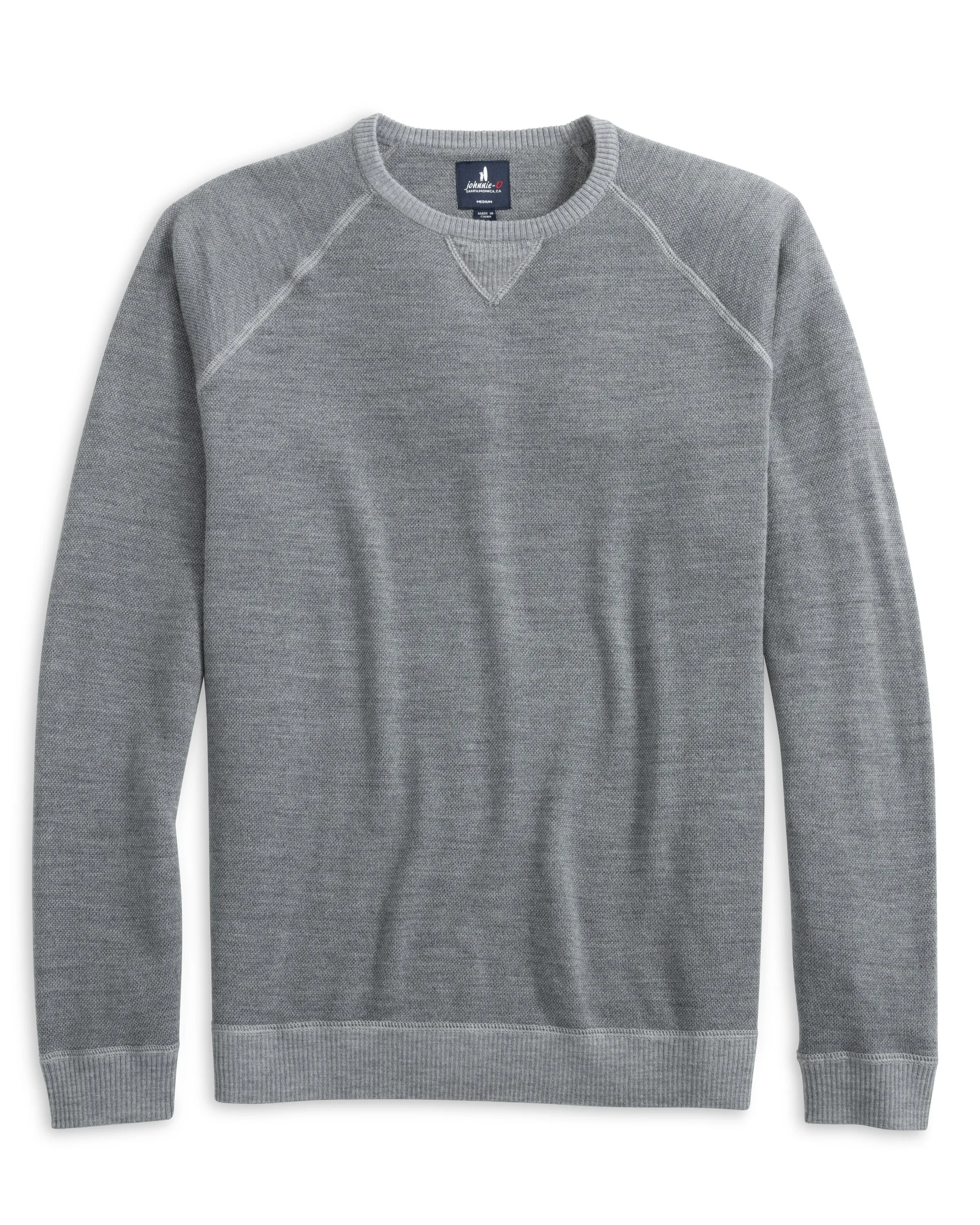 Johnnie-O Merino Wool Crewneck Sweater - Light Gray