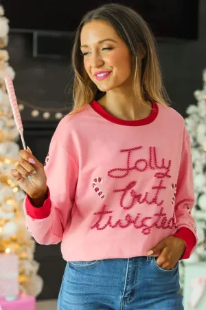 Jolly but Twisted Sweater - Pink