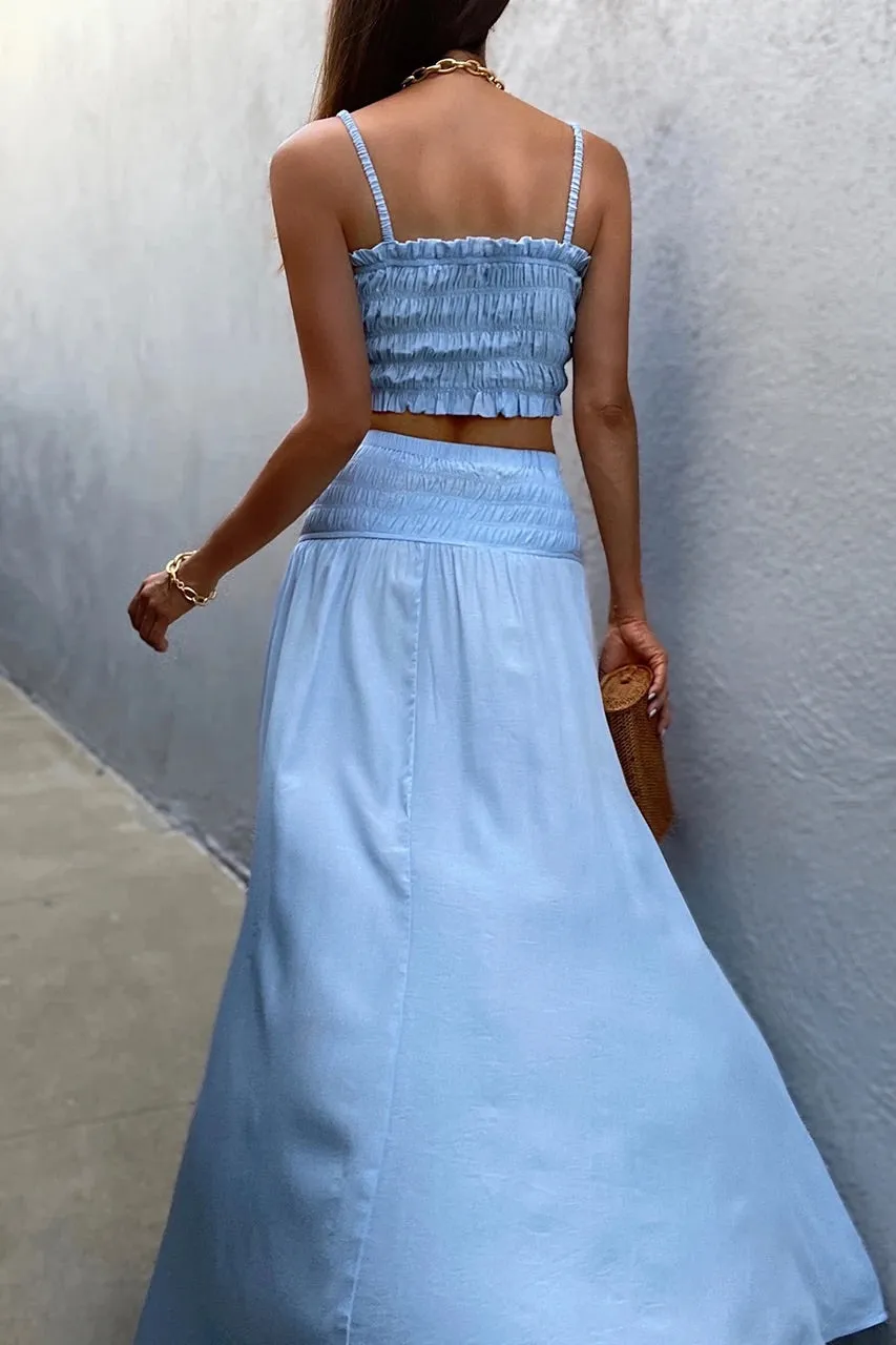 Jordan sky blue top and skirt (sold as separates)