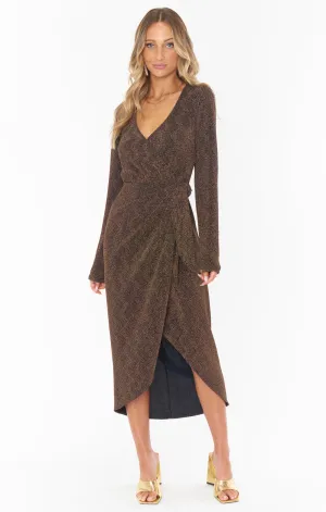 Kimora Wrap Dress ~ Squiggle Sparkle Knit