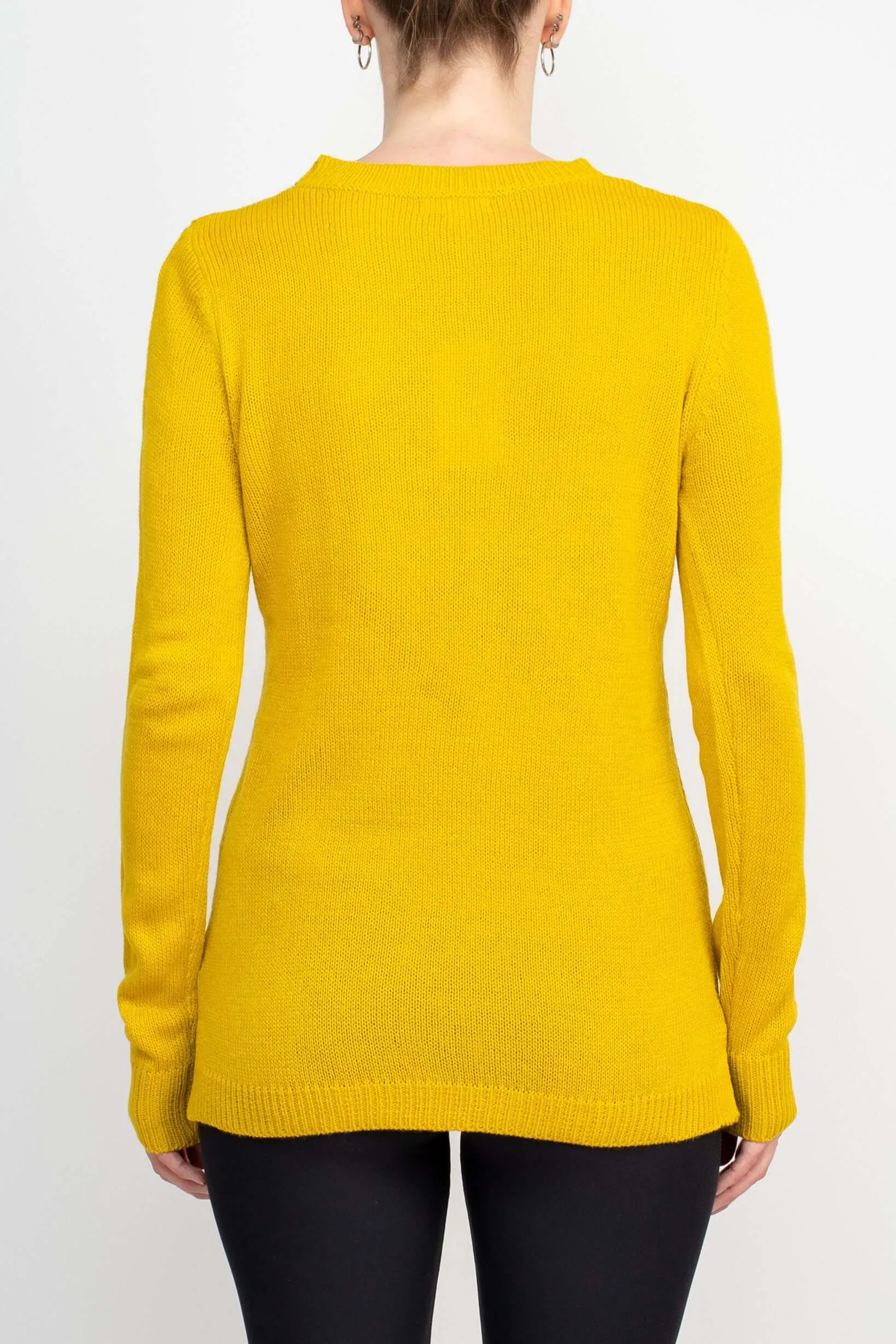 Lissy Crew Neck Long Sleeve Solid Knit Sweater