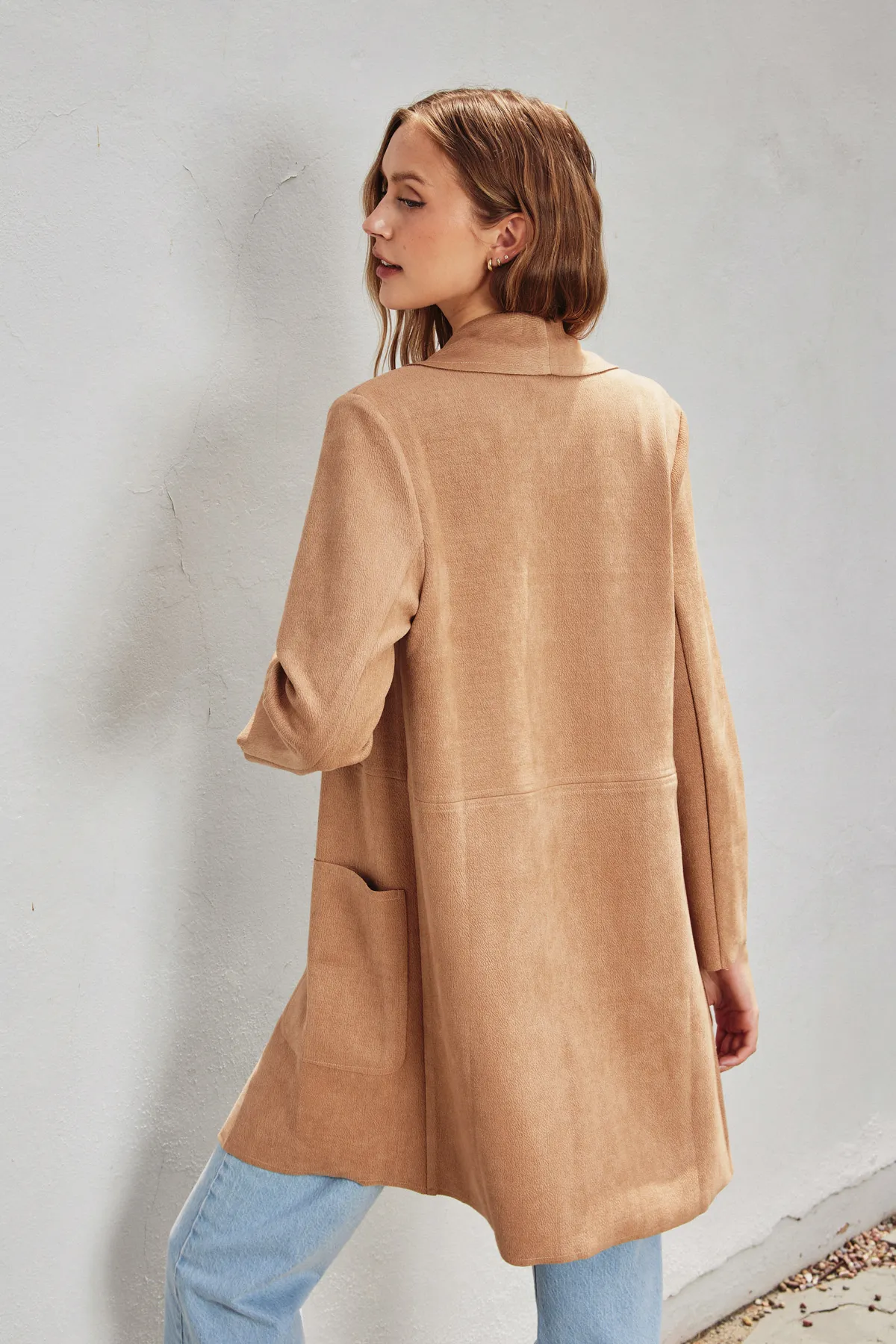 Long Collared Open Coat