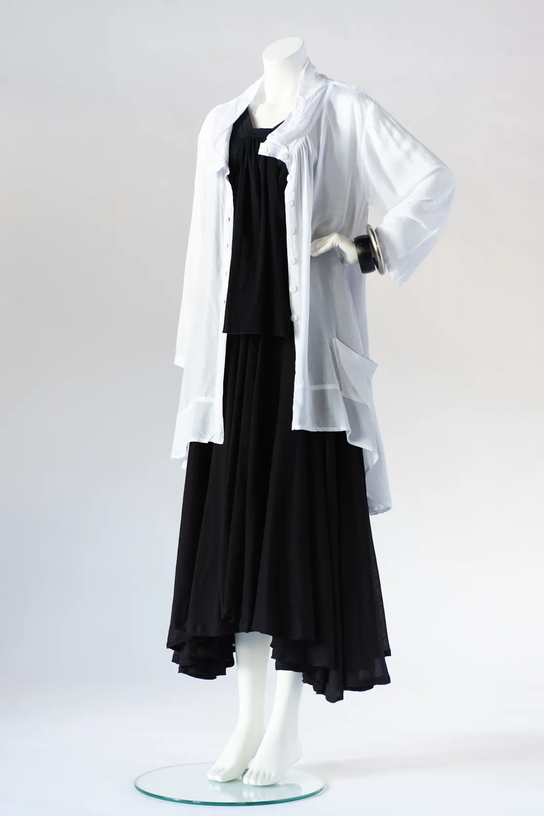 Long Ginko Jacket in White Delphi