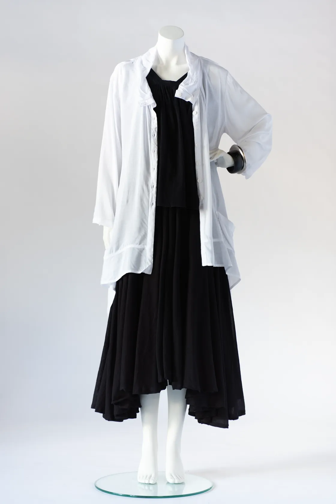 Long Ginko Jacket in White Delphi