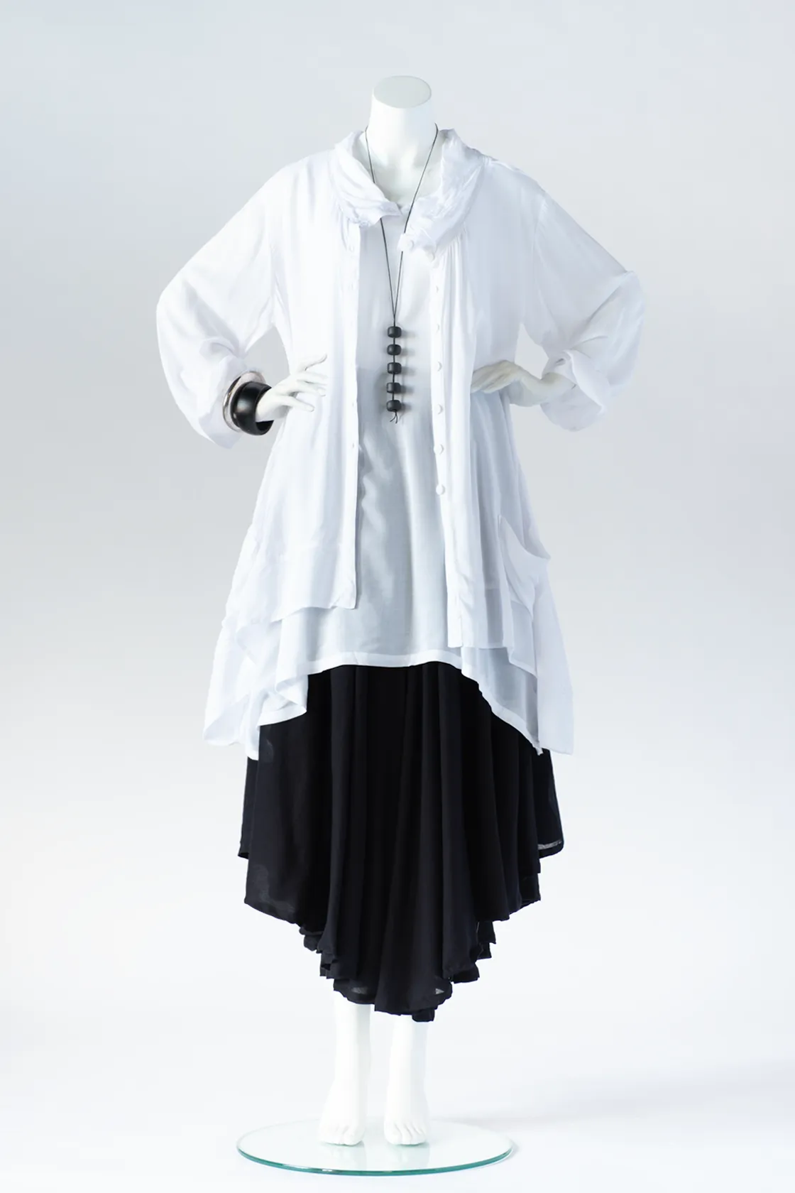 Long Ginko Jacket in White Delphi