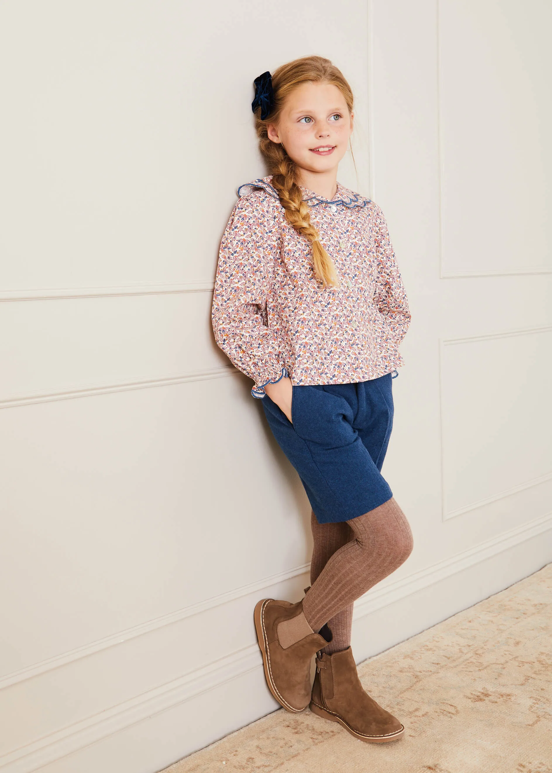 Long Line Culottes In Blue (4-10yrs)