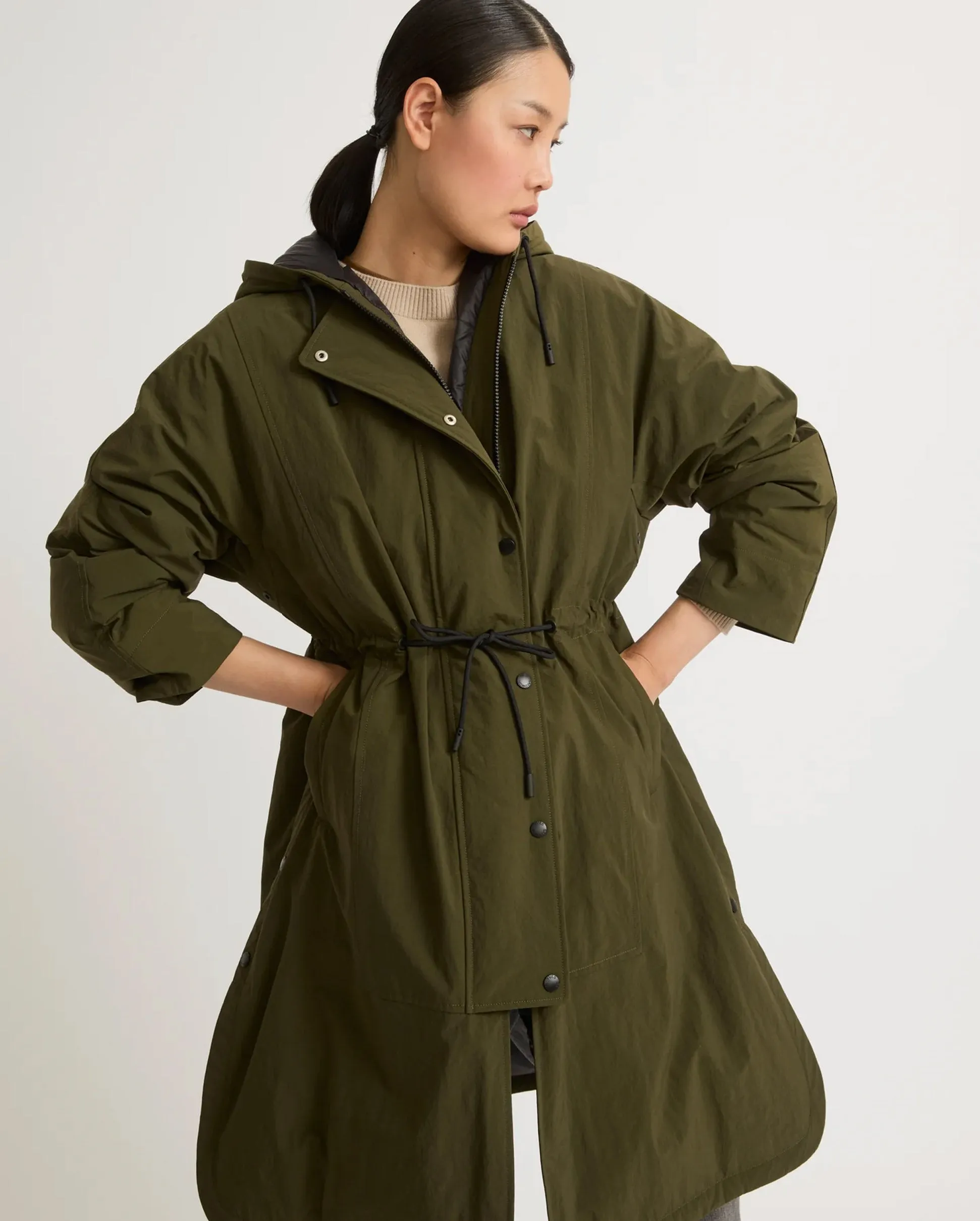 LONG TECHNICAL CAPE 102CM / ARMY GREEN