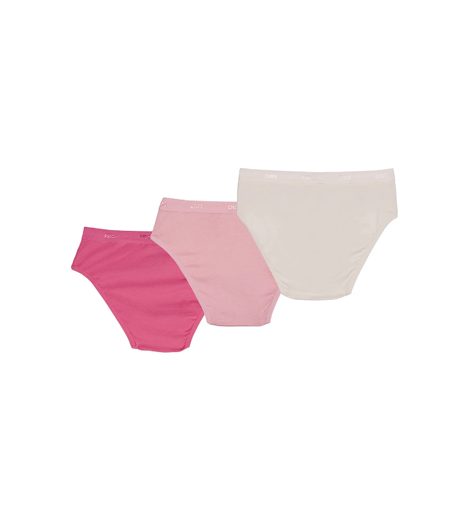 Lot de 3 culottes nacre et roses Les Pockets DIM Girl