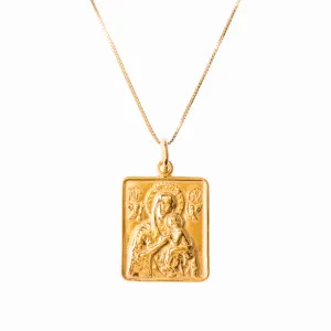 Madonna and Child Frame Gold Pendant