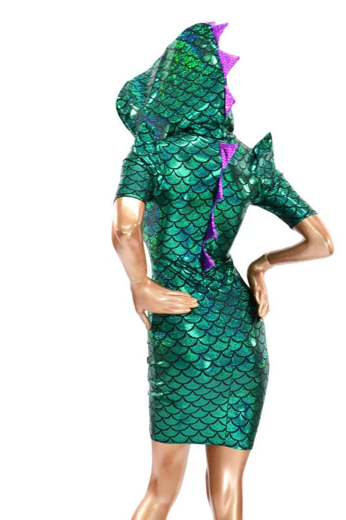 Mardi Gras Sharp Shoulder Dragon Dress