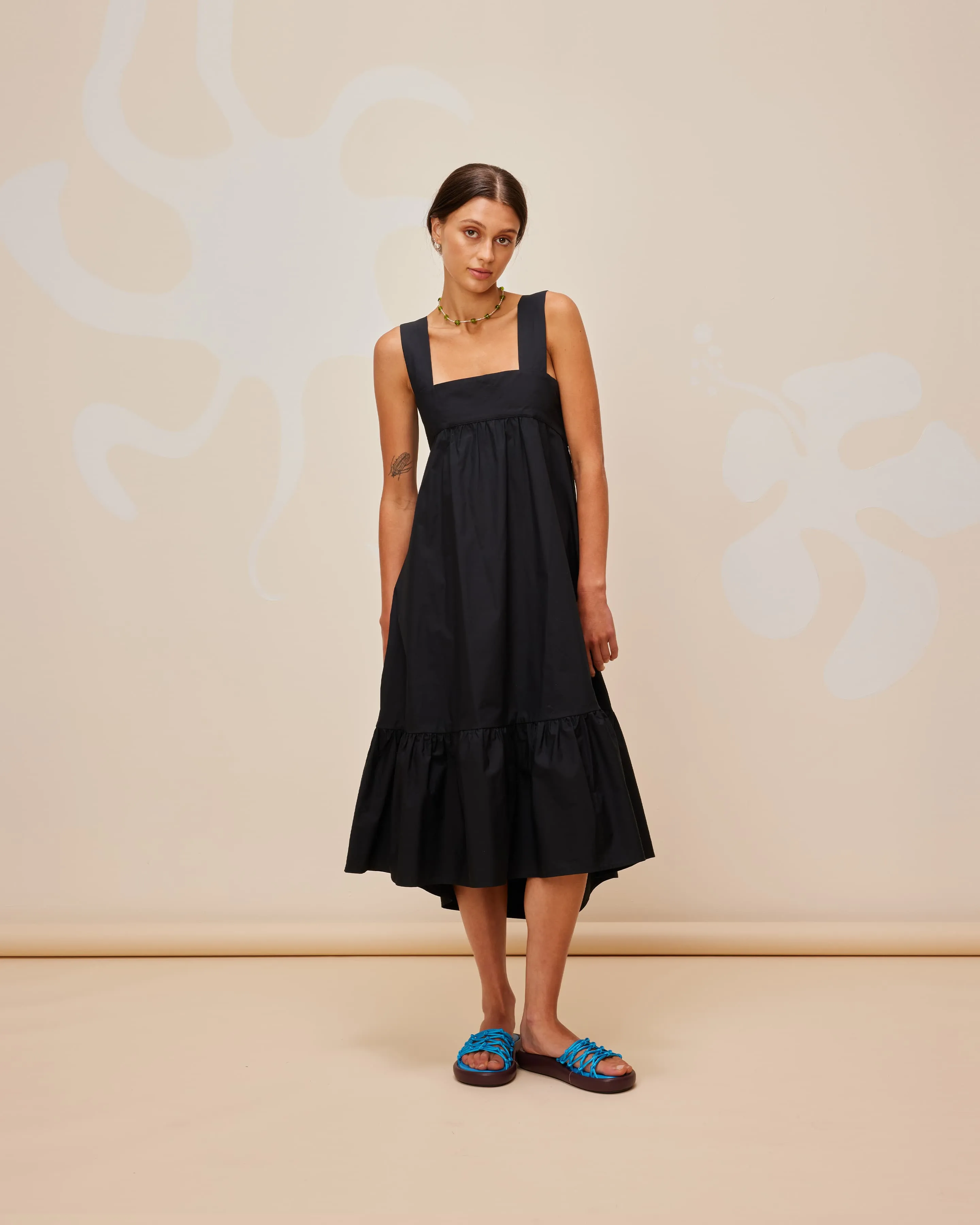 MARGIE TIE-BACK DRESS BLACK