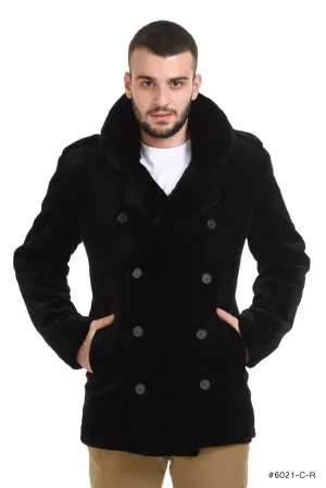 Men's double breasted reversible sheared mink coat