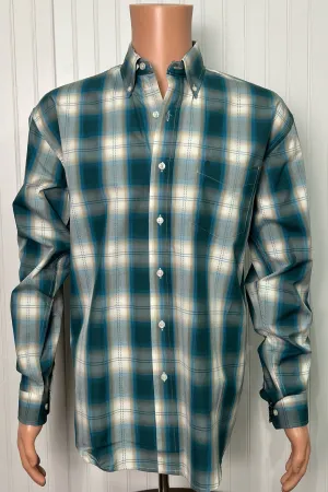 Men's Forest Shade Plaid Button Shirt by Stetson