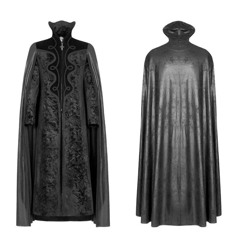 Men's Goth Long Cape Coat