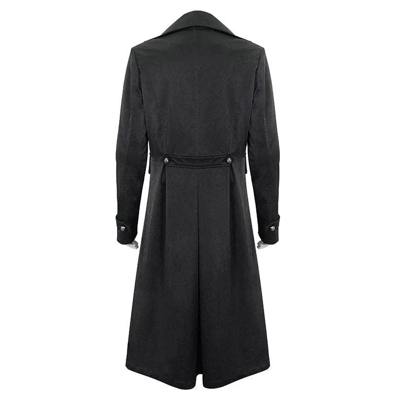 Men's Gothic Turn-down Collar Cross Zipper Coat