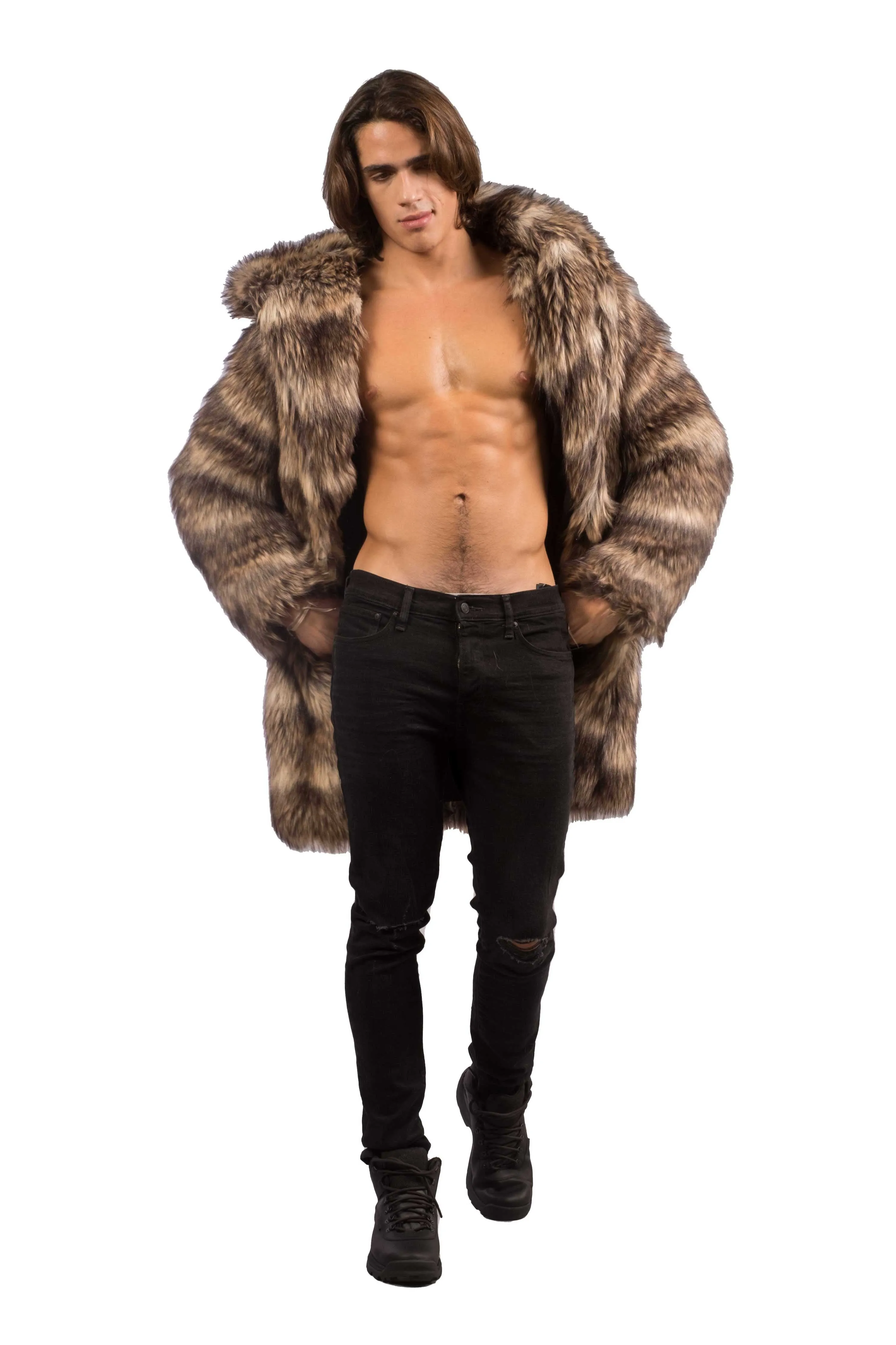 Men's Short Desert Warrior Coat in "Aussie Wolf"