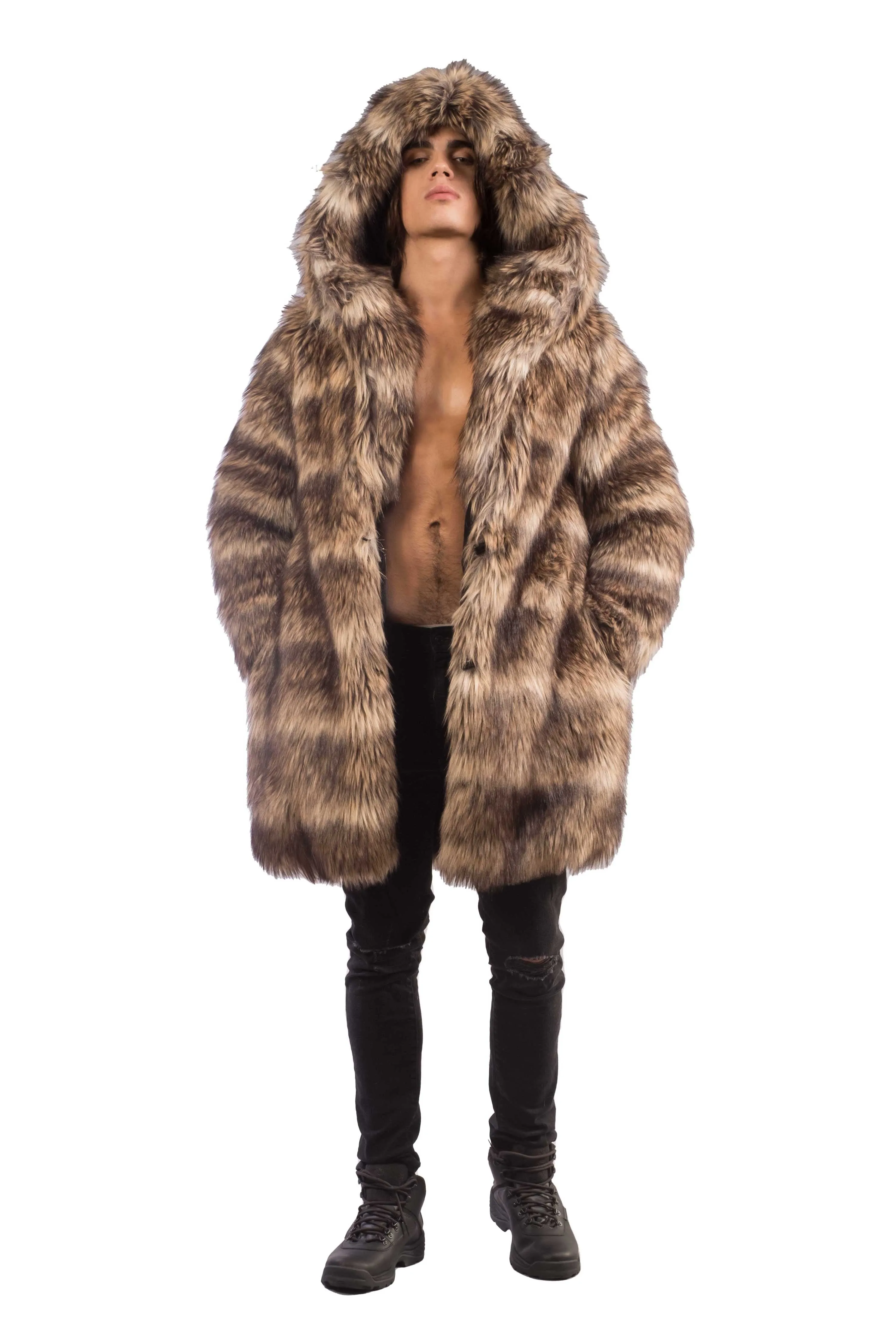 Men's Short Desert Warrior Coat in "Aussie Wolf"