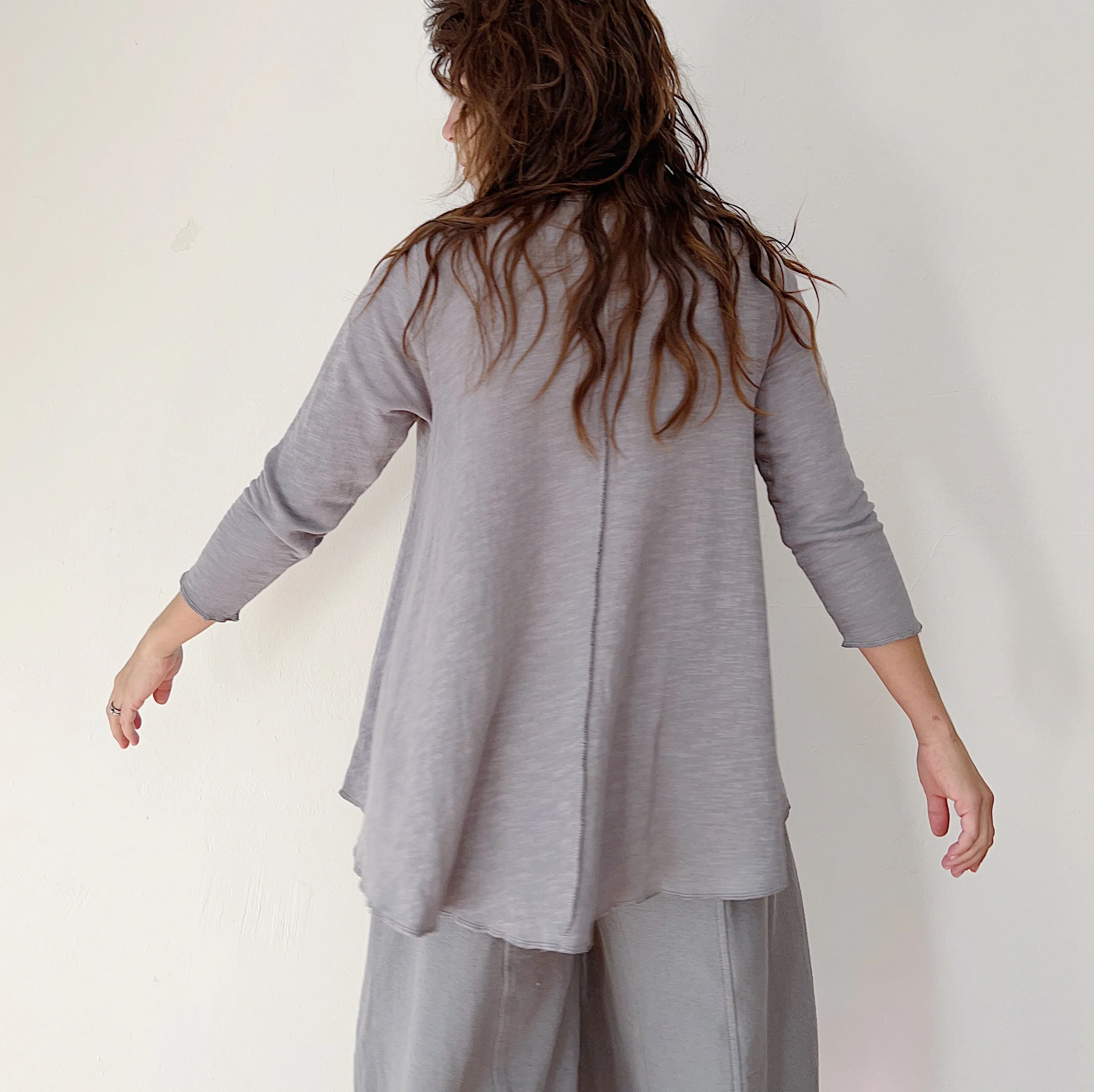 North Star Base | Double Cotton High-Low Top in Fog