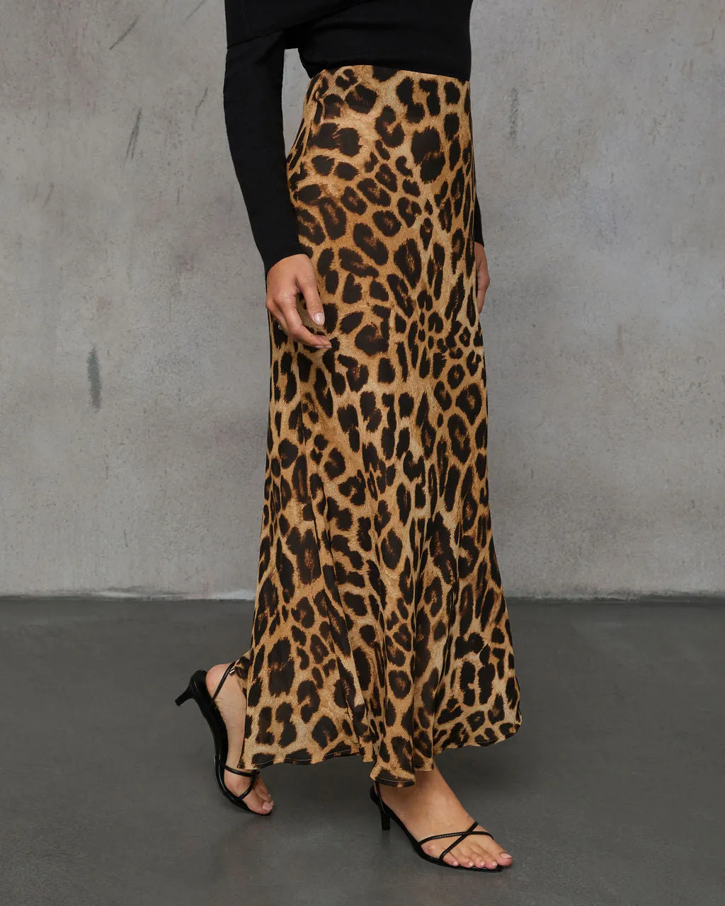 Off The Clock Animal Print Maxi Skirt