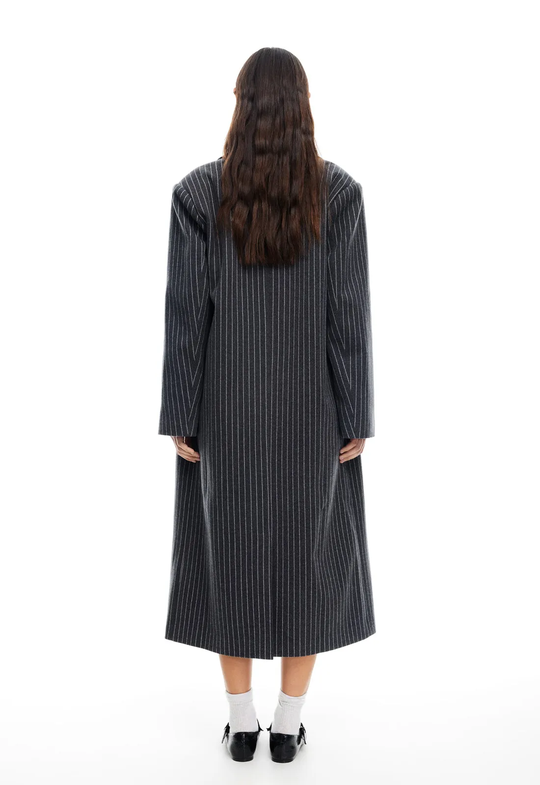 OLSEN COAT - ONYX PINSTRIPE