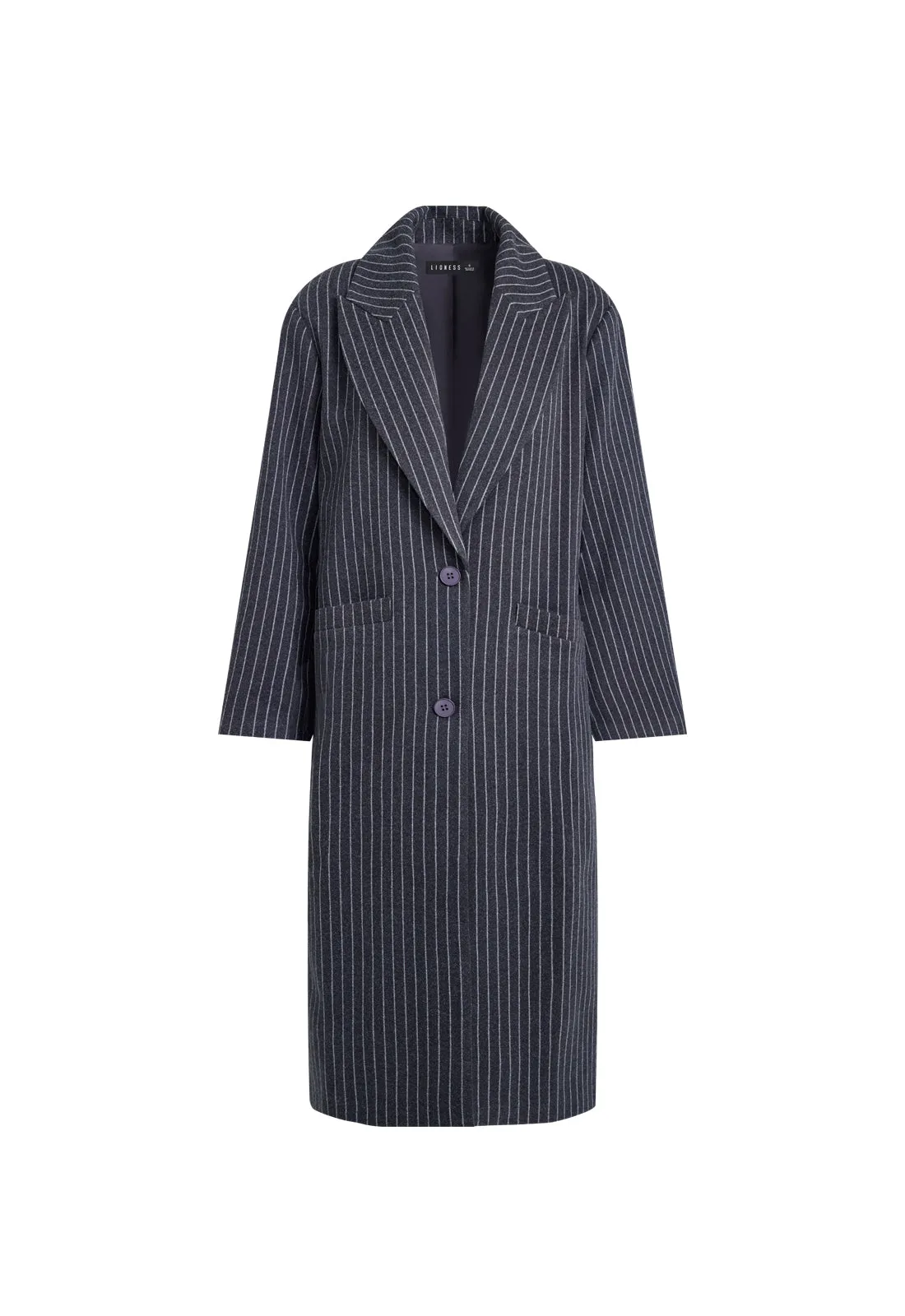 OLSEN COAT - ONYX PINSTRIPE