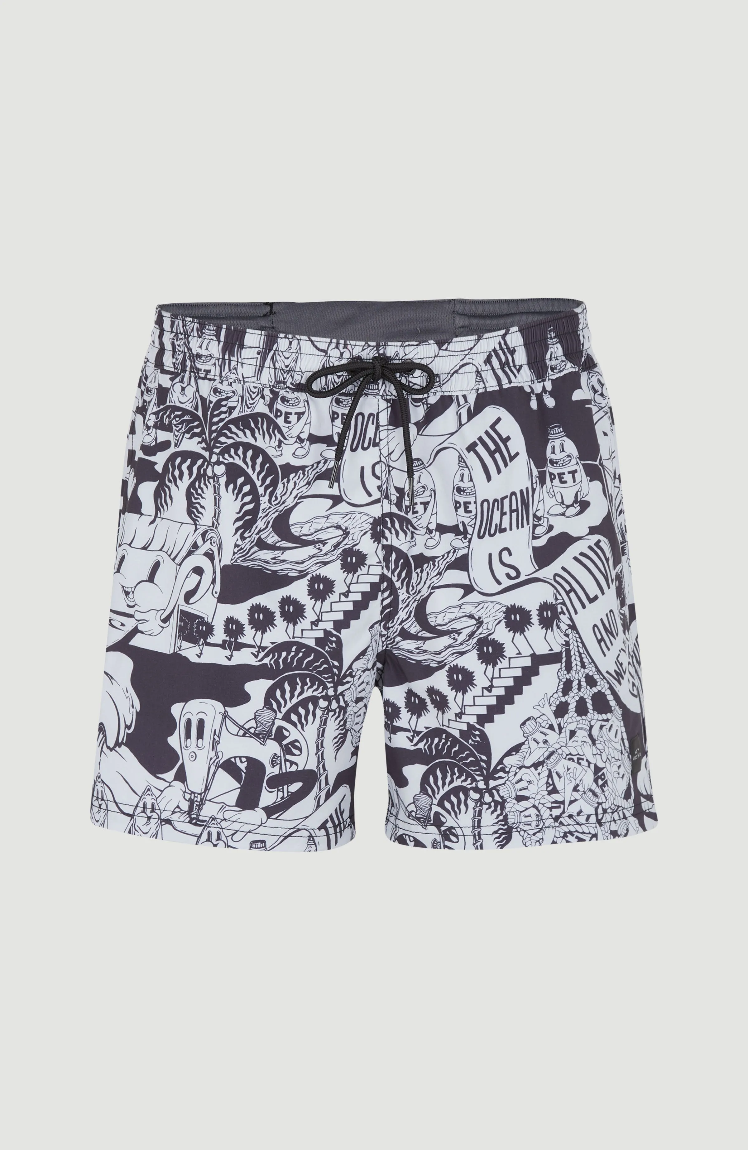 Packable All Over Print 15'' Hybrid Shorts | Black Oyster