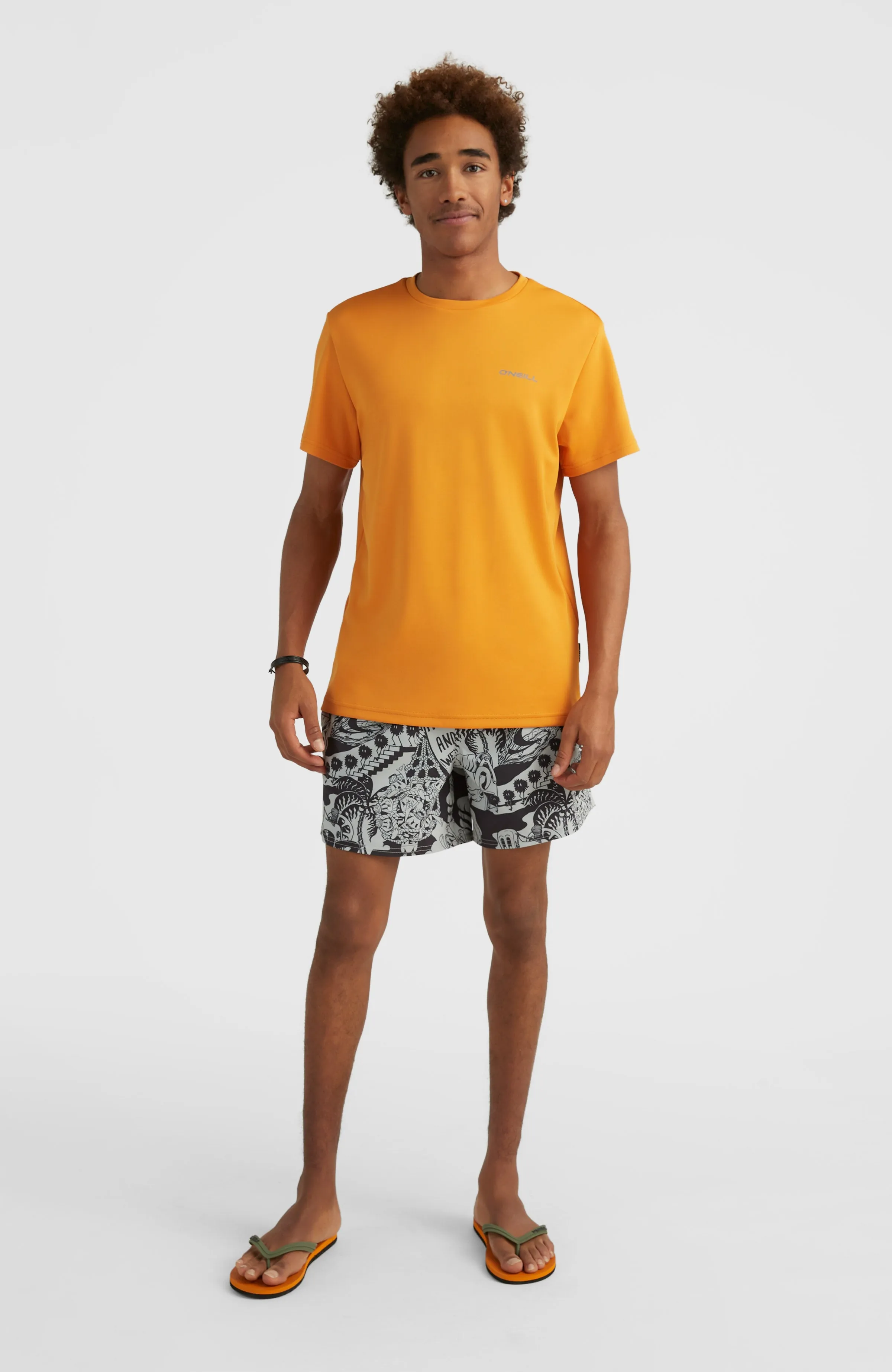 Packable All Over Print 15'' Hybrid Shorts | Black Oyster