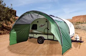 PahaQue R-POD Teardrop Shelter Side Awning Silver / Forest Green Trim